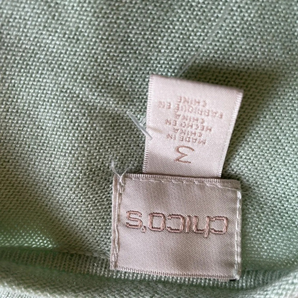 CHICO'S WOMEN SIZE 16 LIGHT GREEN SWEATER - Picture 8 of 9